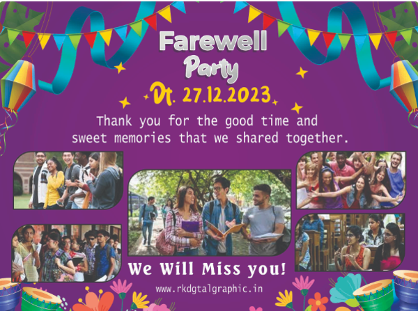 thumbnail Farewell Party Flex Design for College - rk digital graphics